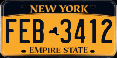 NY license plate FEB3412