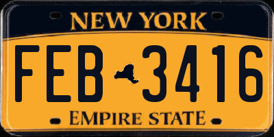 NY license plate FEB3416
