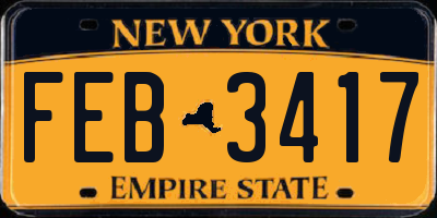 NY license plate FEB3417