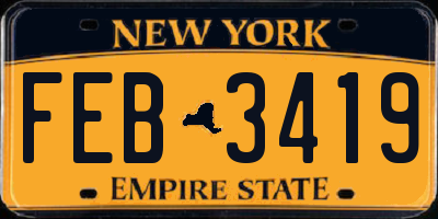 NY license plate FEB3419