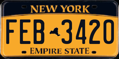 NY license plate FEB3420