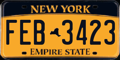 NY license plate FEB3423