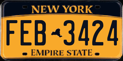 NY license plate FEB3424