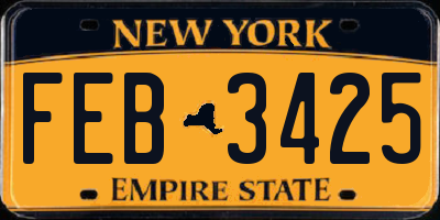NY license plate FEB3425
