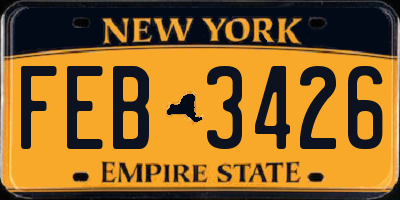 NY license plate FEB3426