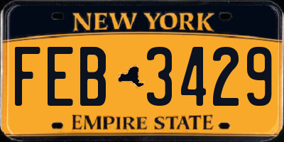 NY license plate FEB3429