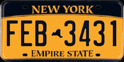 NY license plate FEB3431
