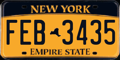 NY license plate FEB3435