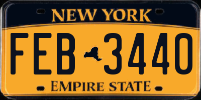 NY license plate FEB3440
