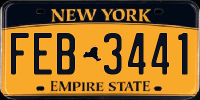 NY license plate FEB3441
