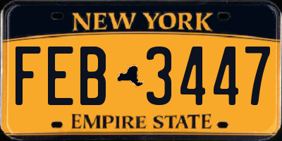 NY license plate FEB3447