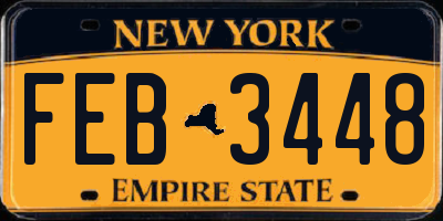 NY license plate FEB3448