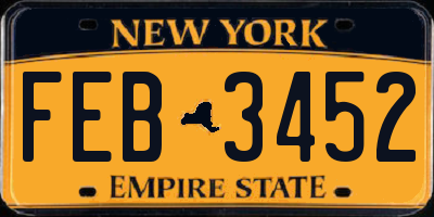 NY license plate FEB3452