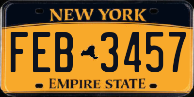 NY license plate FEB3457