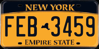 NY license plate FEB3459