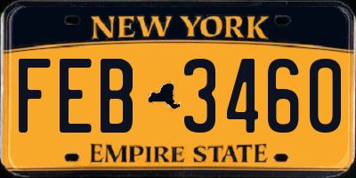 NY license plate FEB3460