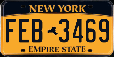 NY license plate FEB3469