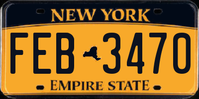 NY license plate FEB3470