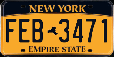 NY license plate FEB3471