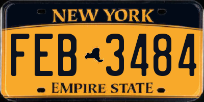 NY license plate FEB3484