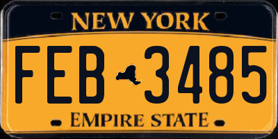 NY license plate FEB3485
