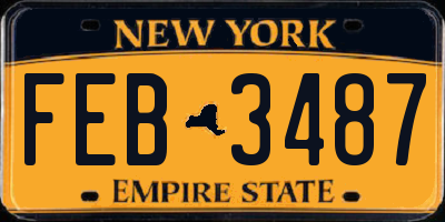 NY license plate FEB3487
