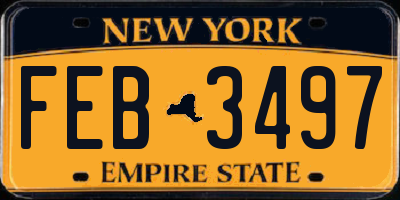 NY license plate FEB3497