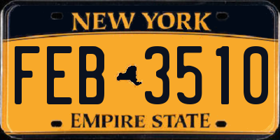 NY license plate FEB3510
