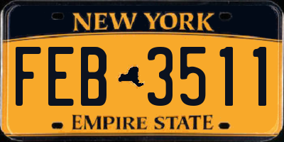 NY license plate FEB3511
