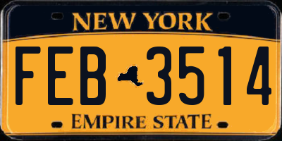 NY license plate FEB3514