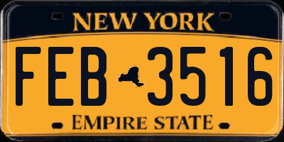 NY license plate FEB3516