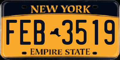 NY license plate FEB3519