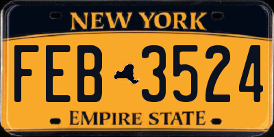 NY license plate FEB3524