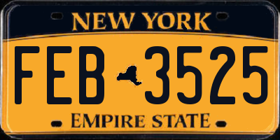 NY license plate FEB3525