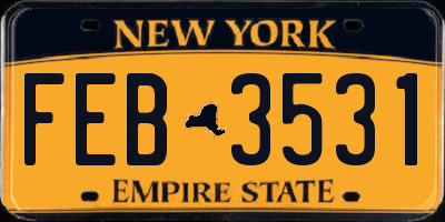 NY license plate FEB3531