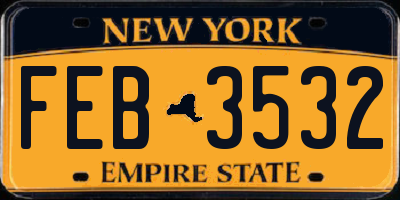 NY license plate FEB3532