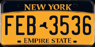 NY license plate FEB3536