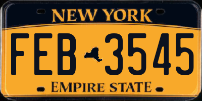 NY license plate FEB3545