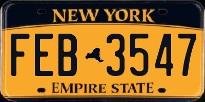NY license plate FEB3547