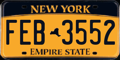 NY license plate FEB3552