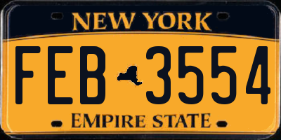 NY license plate FEB3554