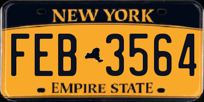 NY license plate FEB3564
