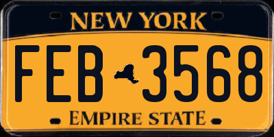 NY license plate FEB3568