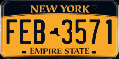 NY license plate FEB3571