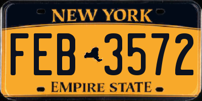 NY license plate FEB3572