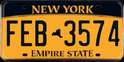 NY license plate FEB3574