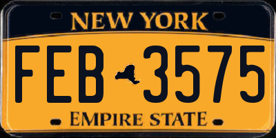 NY license plate FEB3575