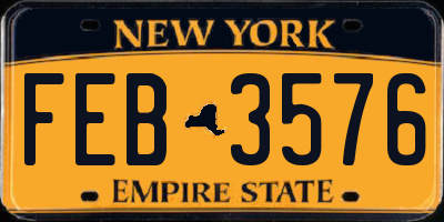 NY license plate FEB3576