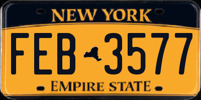 NY license plate FEB3577