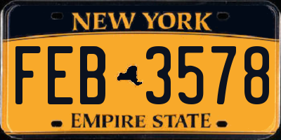 NY license plate FEB3578